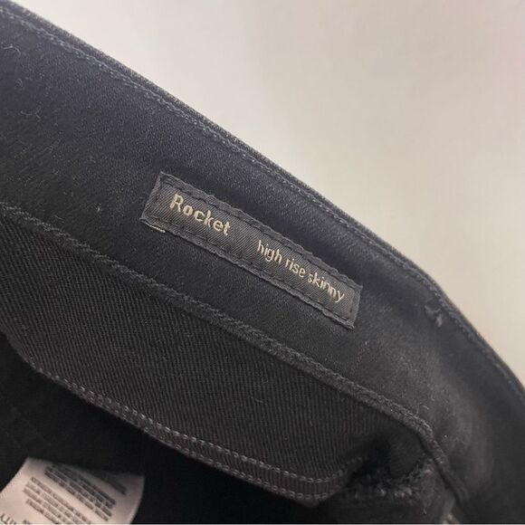 Citizens of Humanity Black High Rise Rocket Distressed Skinny Jeans - Picture 7 of 8